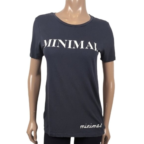 Forever 21 Minimal Tshirt Short Sleeve Graphic Print Classic Crew Neck Top - Picture 1 of 9